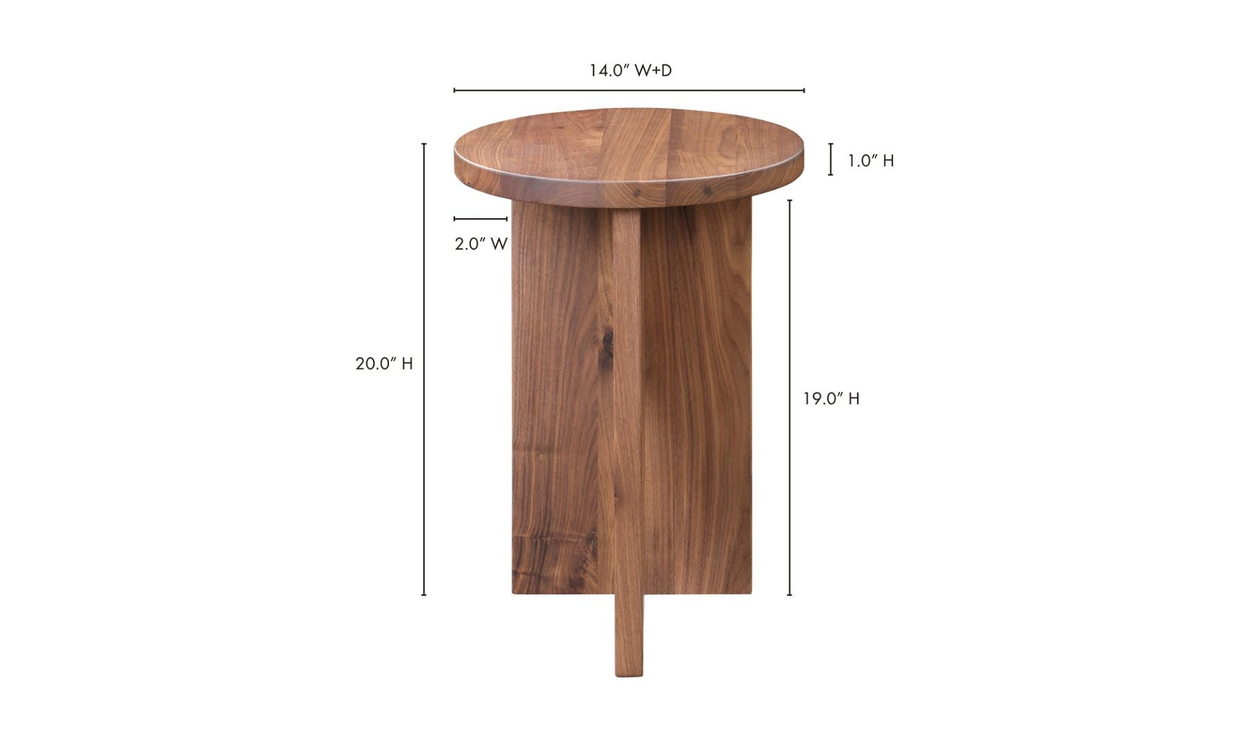 Table d'appoint Grace en noyer