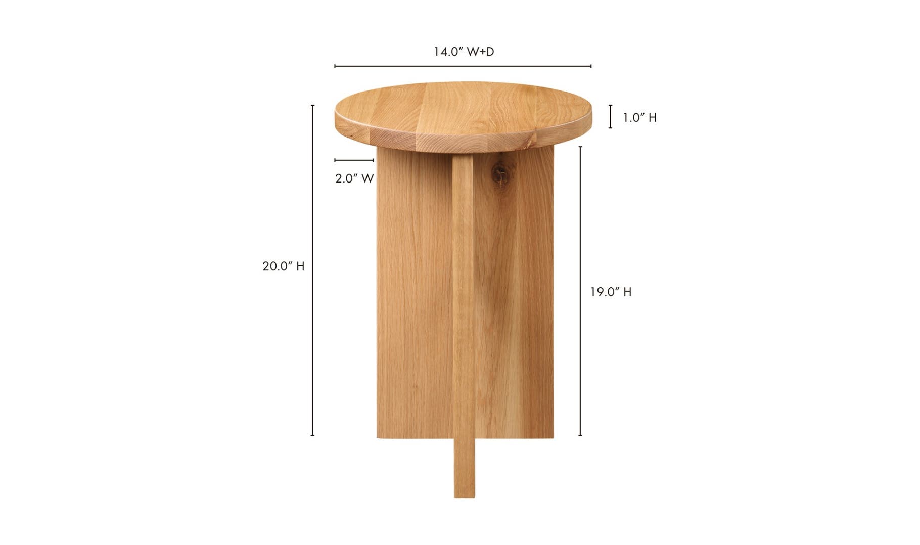 Mesa auxiliar Grace de roble natural