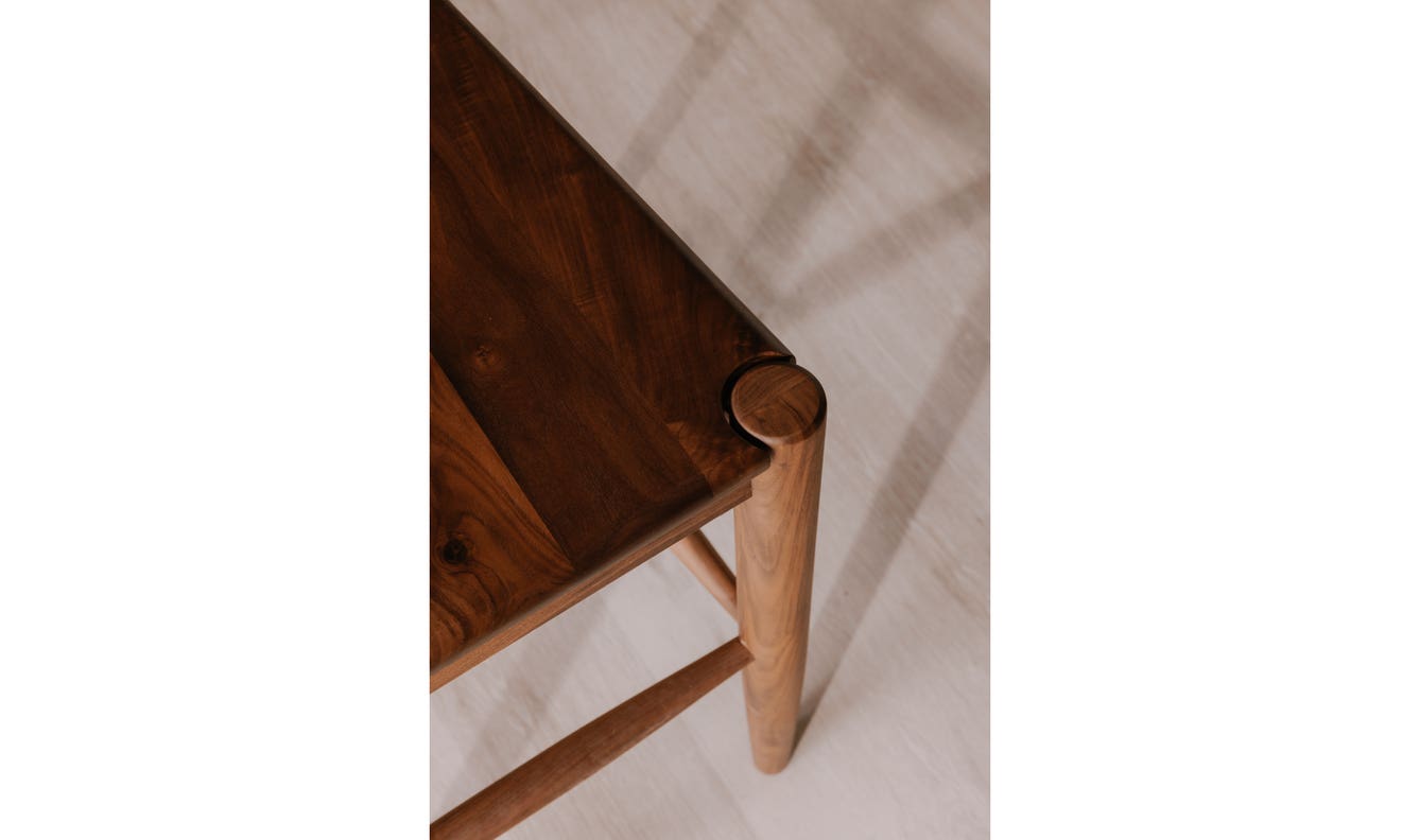 detail view of Owing Counter Stool Walnut luxury Chair