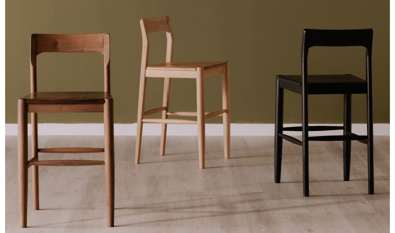 angle view of Owing Barstool Black luxury Chair