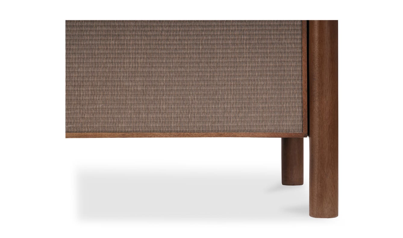 lifestyle view of Rye 6 Drawer Dresser Warm Brown luxury Kitchen & Dining Room Table