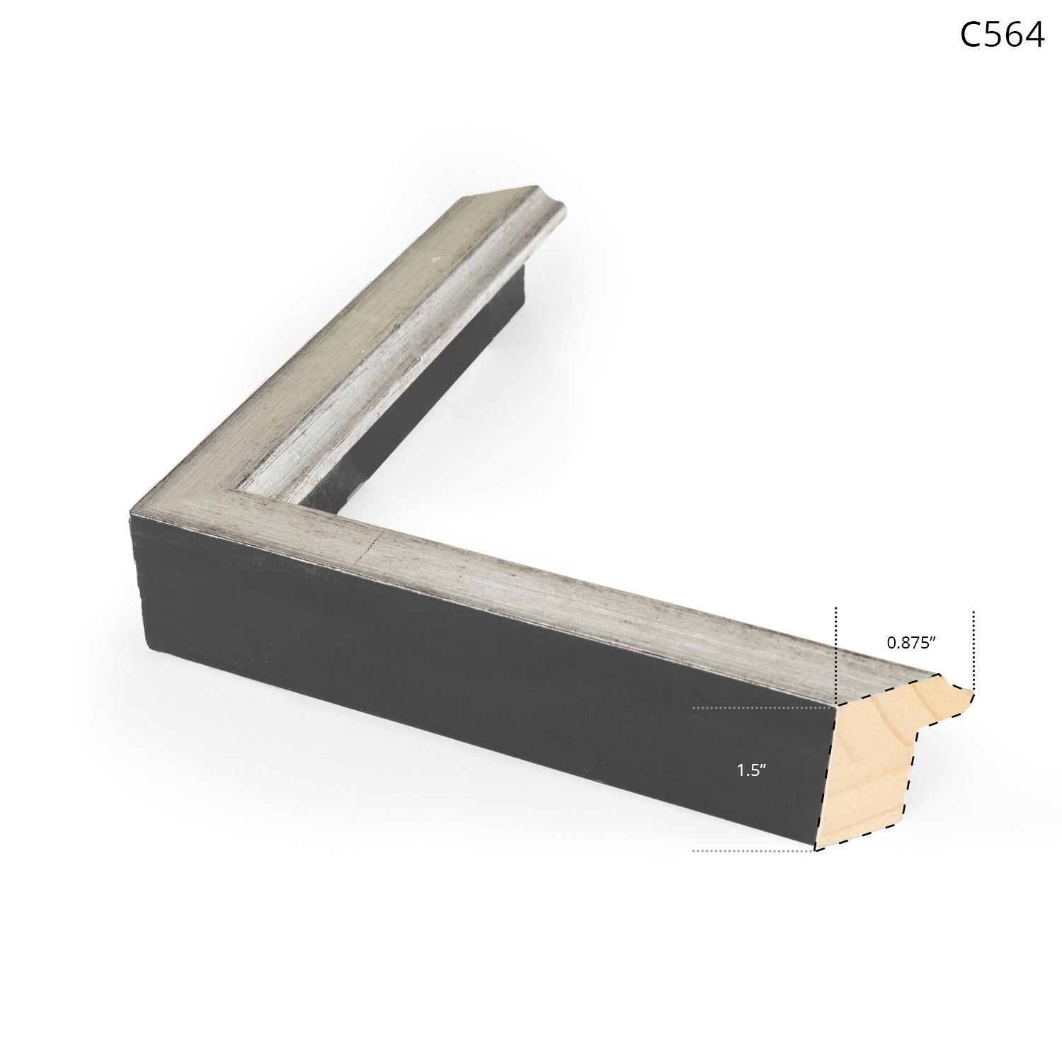 Black picture frame with a sleek design and metallic accents, ideal for modern decor.