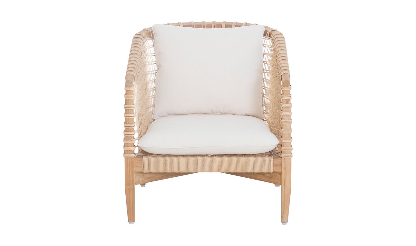 front view of Kuna Outdoor Lounge Chair Natural luxury Chair