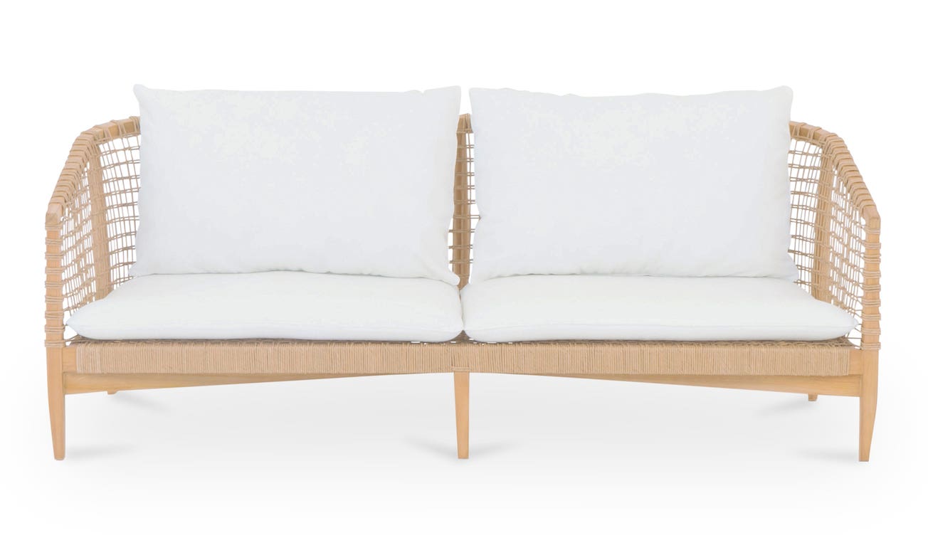 front view of Kuna Outdoor Sofa White luxury Chair
