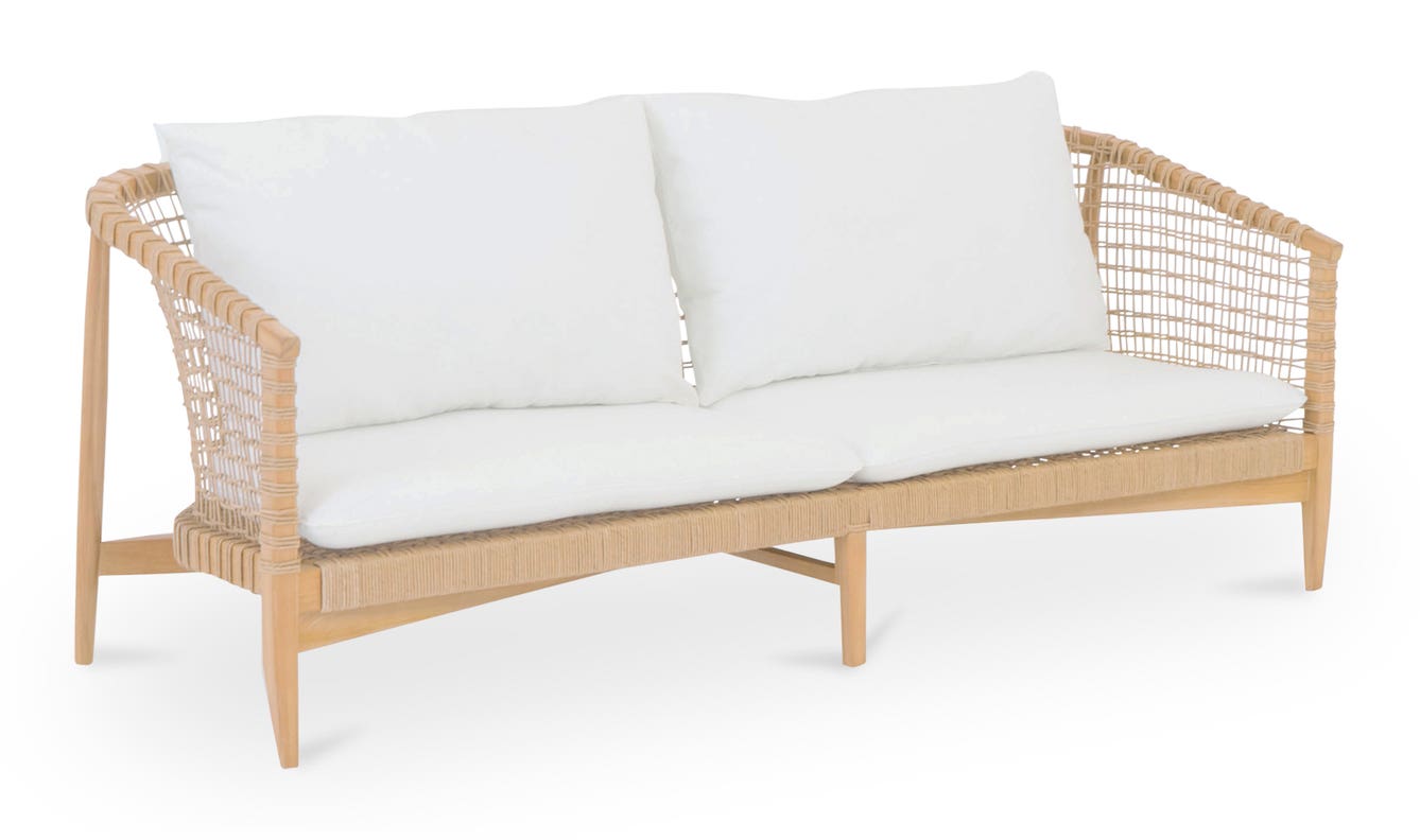 angle view of Kuna Outdoor Sofa White luxury Chair