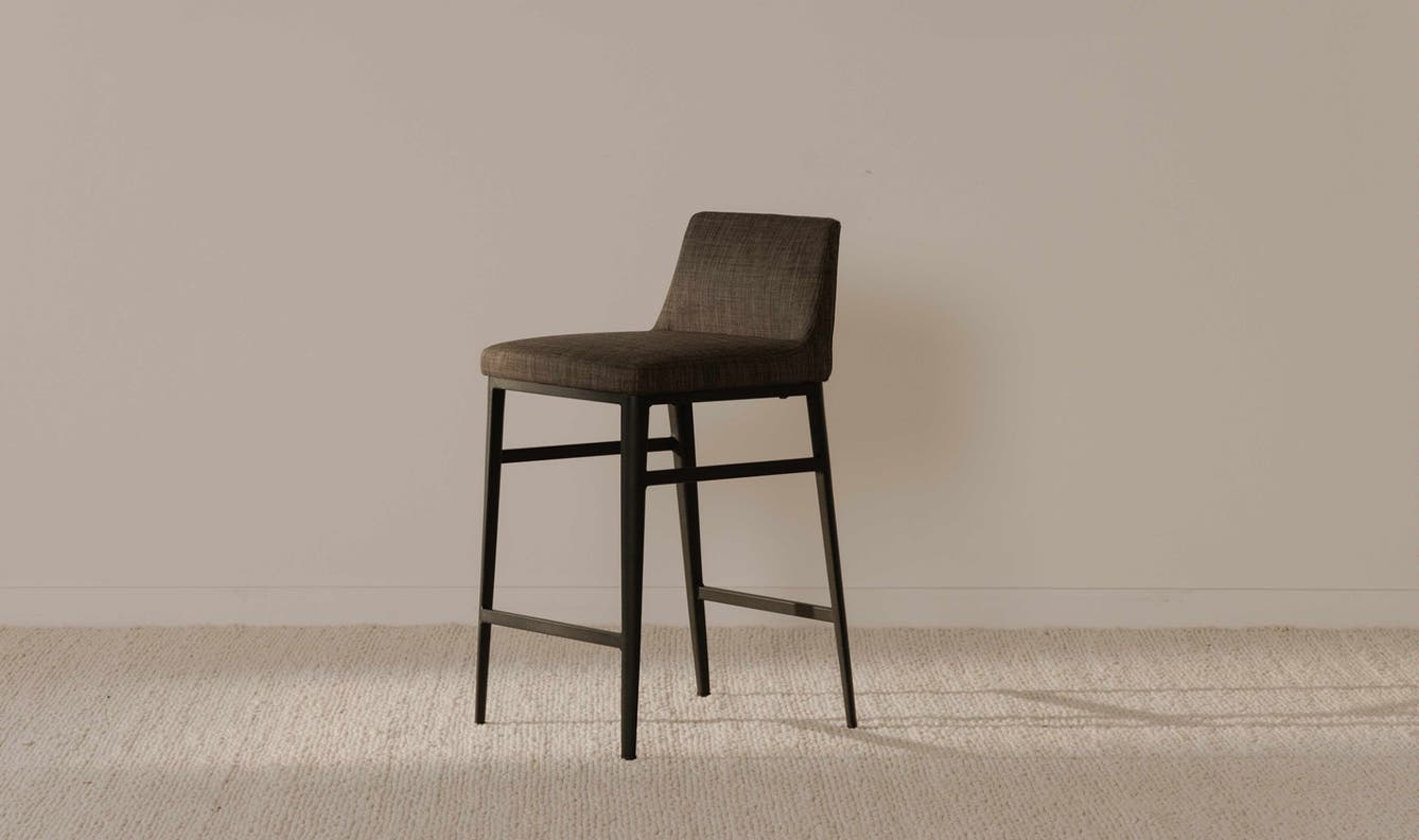 angle view of Baron Counter Stool Charcoal Grey luxury Chair
