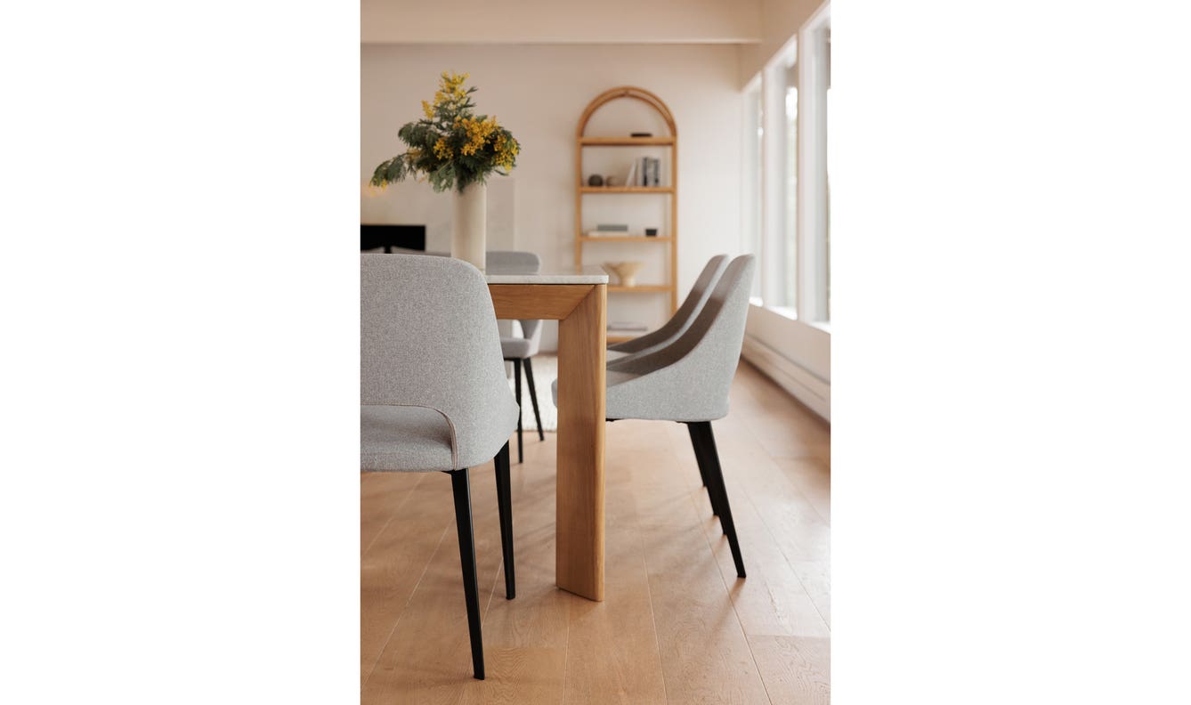 angle view of Tizz Dining Chair Light Grey luxury Chair