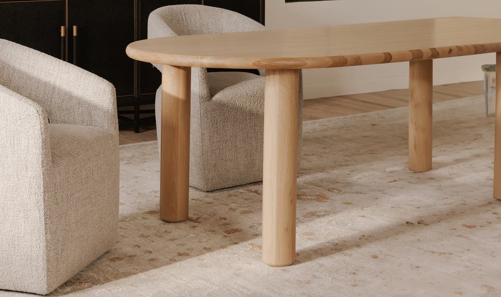 lifestyle view of Milo Small Dining Table Oak luxury Table