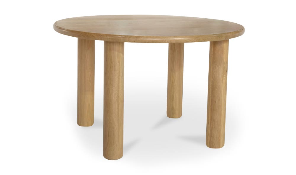 side view of Milo Round Dining Table Oak luxury Table