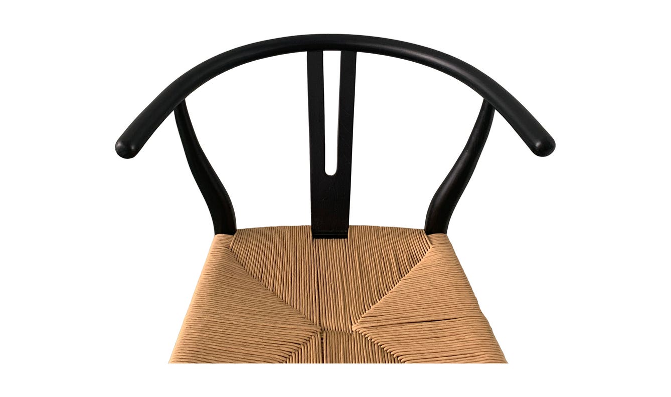 lifestyle view of Ventana Counter Stool Black And Natural luxury Chair