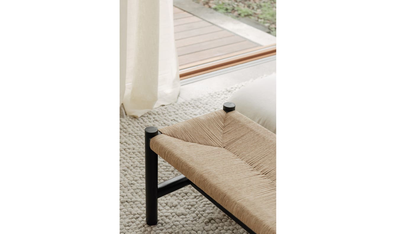 side view of Hawthorn Bench Large Black luxury Bench