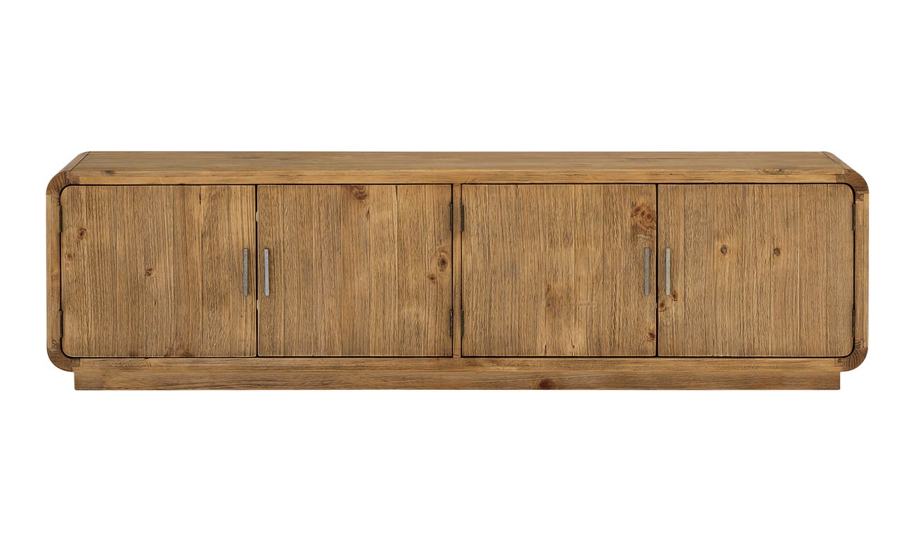 front view of Monterey Media Cabinet Rustic Blonde luxury Entertainment Centers & TV Stand