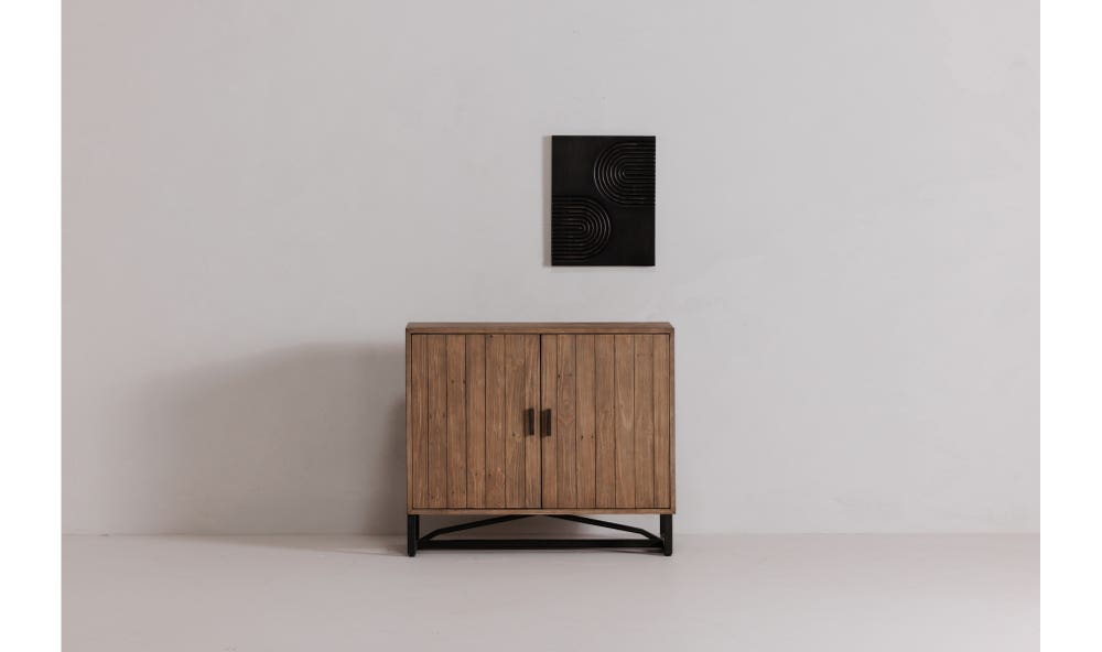 angle view of Sierra 2 Door Cabinet Natural luxury Storage Cabinets & Locker