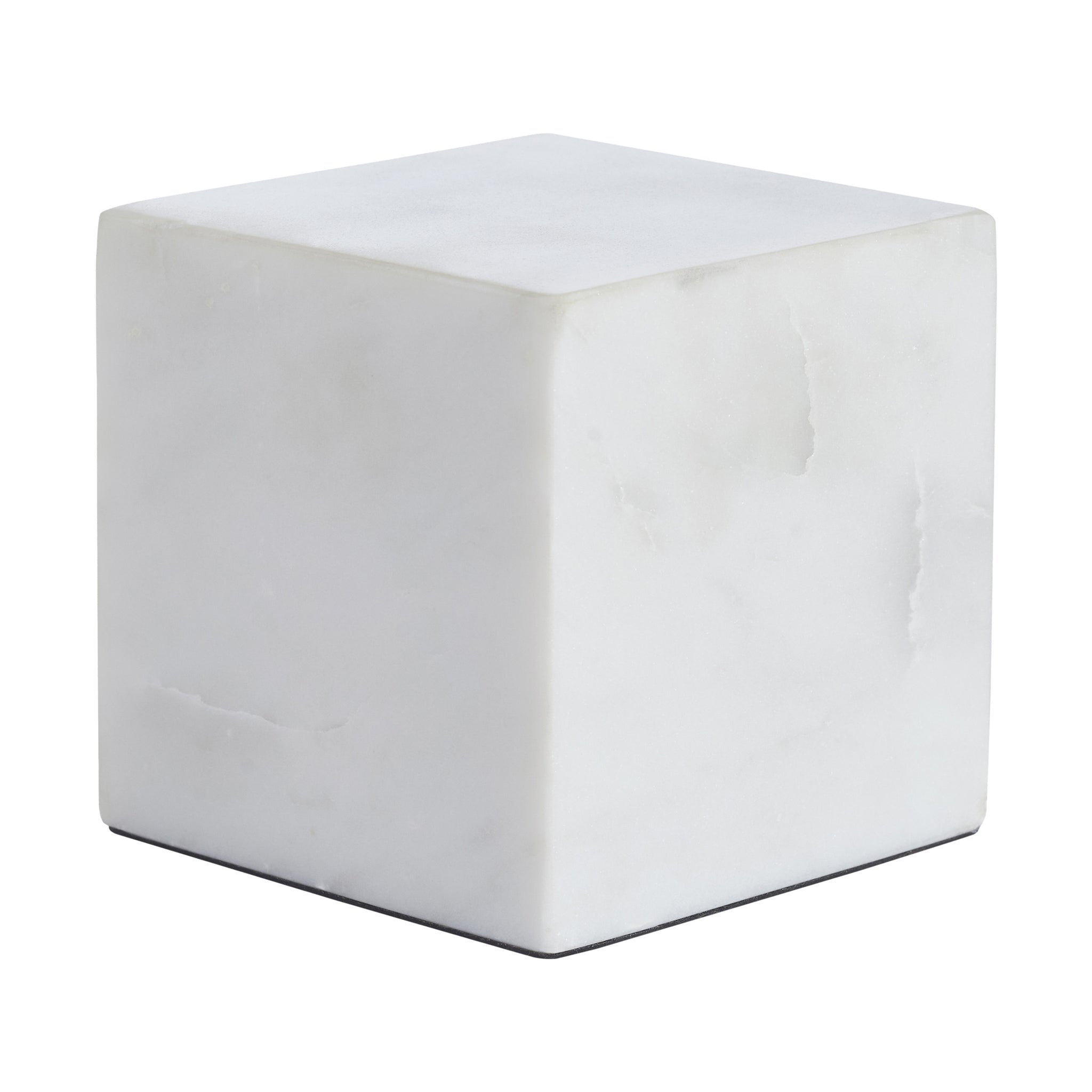 Relica by Renwil white marble cube with smooth surface