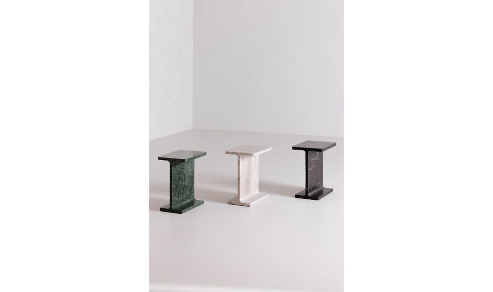 angle view of Tullia Accent Table Taupe luxury Accent Table