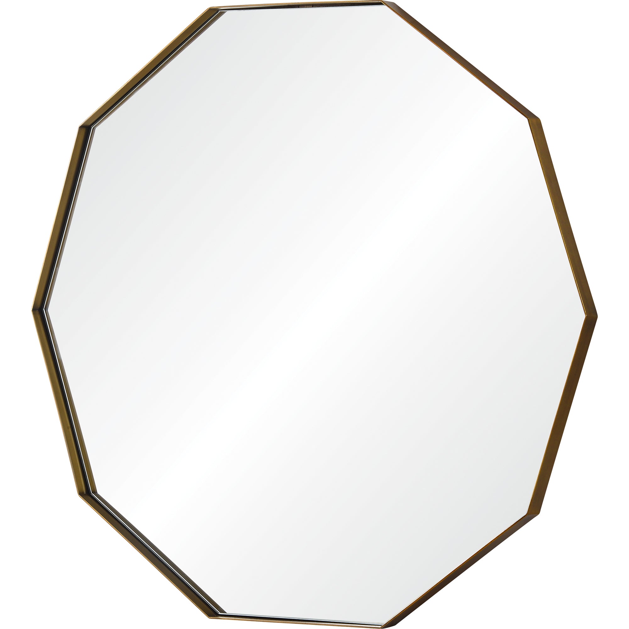 Cruz Wall Mirror featuring an octagonal design and a gold trim.
