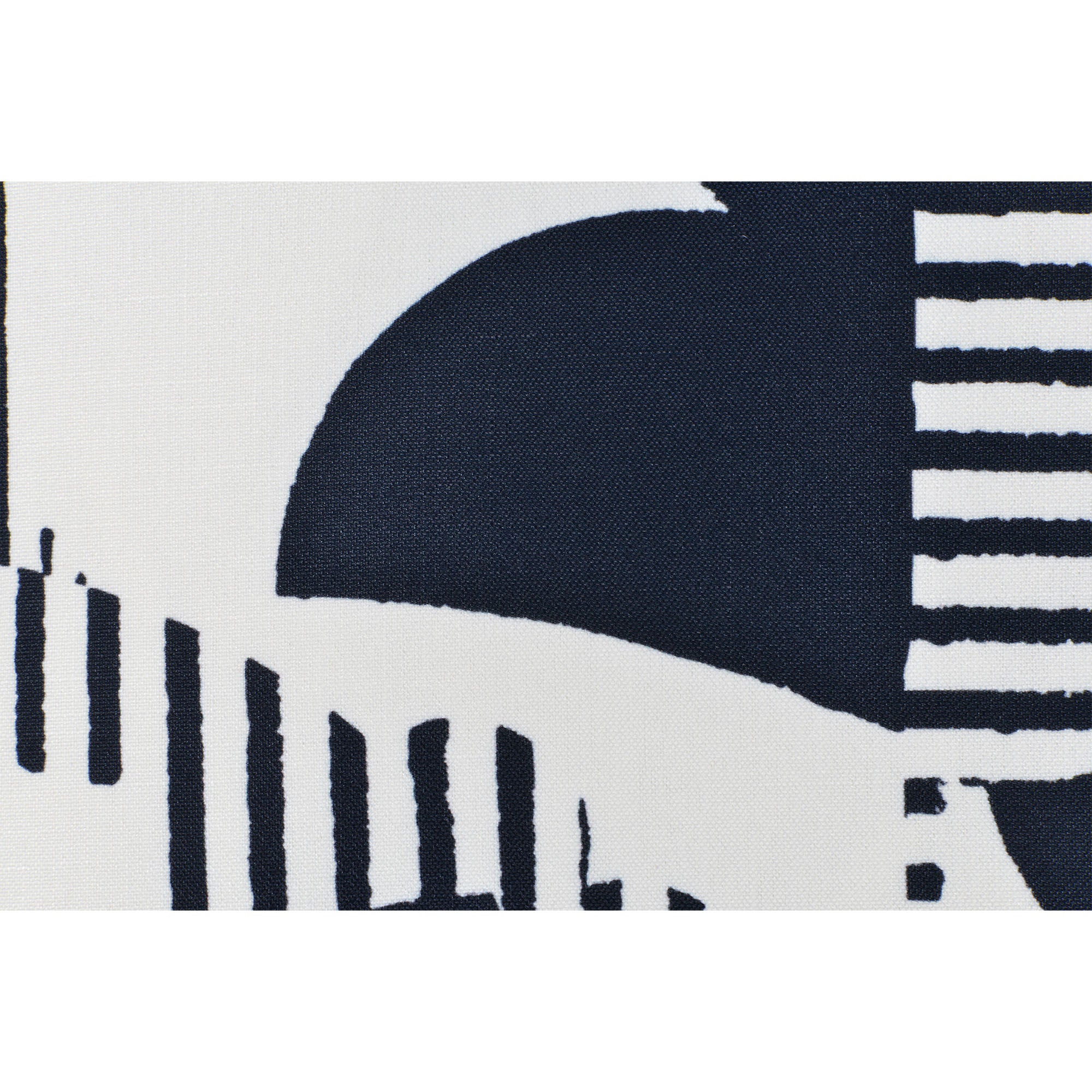 Close-up of Tropo Indoor Pillow fabric, highlighting the navy and white abstract pattern.