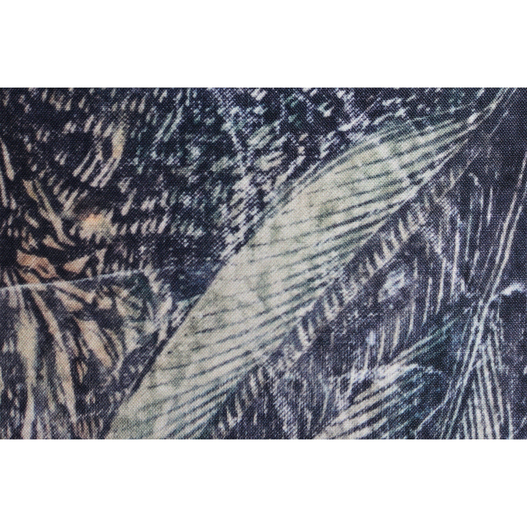 Close-up of the Mangrove Indoor Pillow fabric, highlighting the intricate palm leaf design.