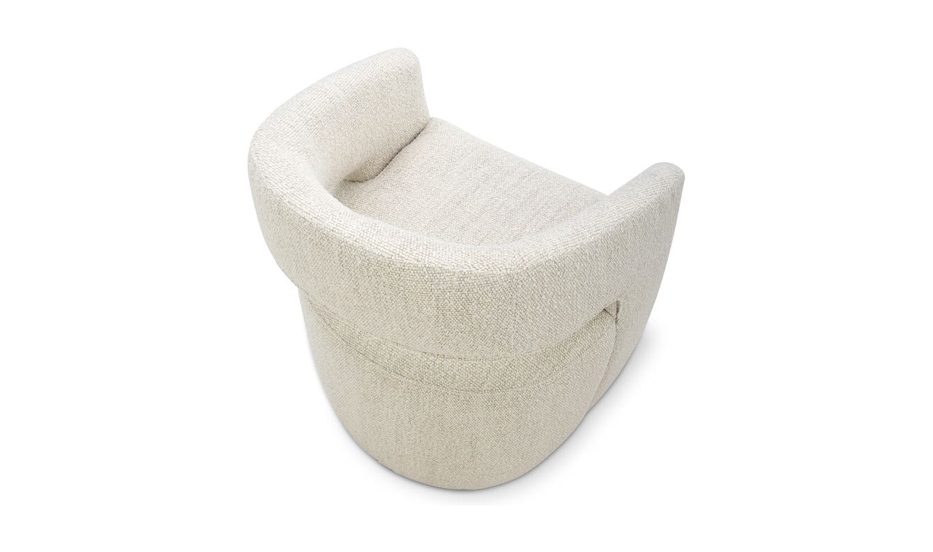 lifestyle view of Barrow Rolling Dining Chair White Mist luxury Chair