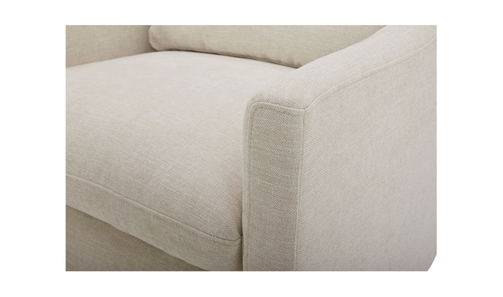 lifestyle view of Linden Swivel Chair Beige luxury Chair