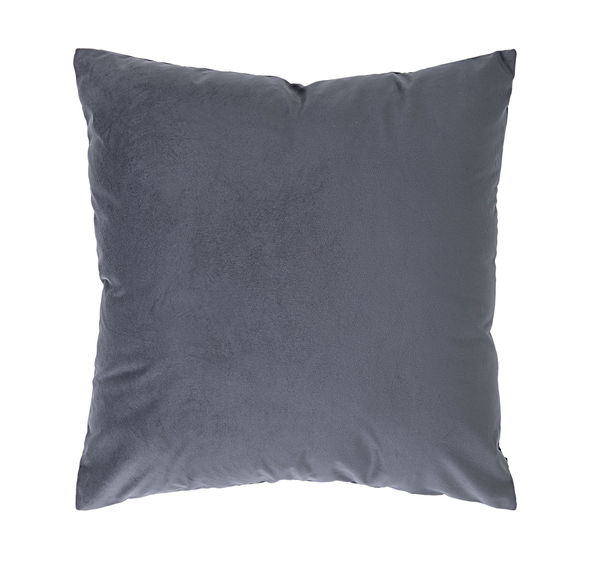 Anemone Indoor Pillow in dark gray, plush fabric, square shape, front view