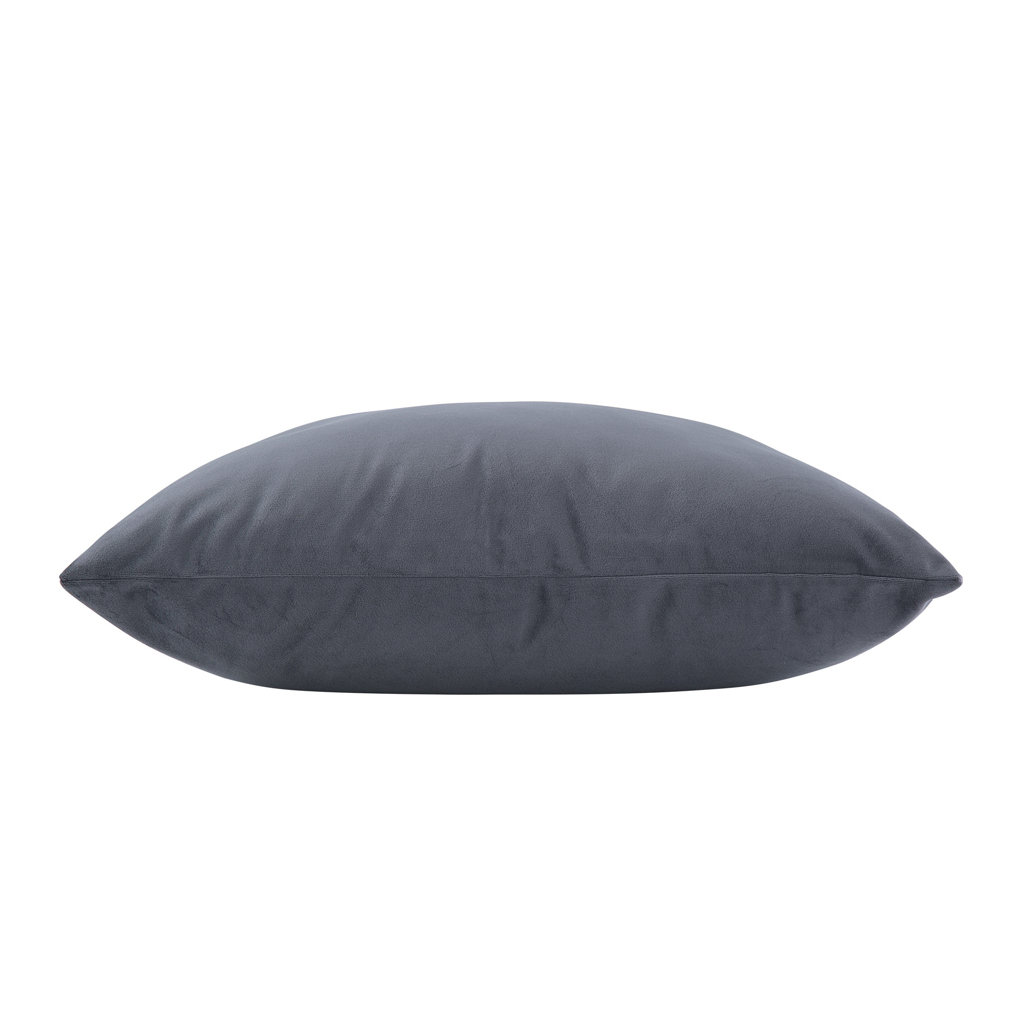 Anemone Indoor Pillow in dark gray, side view, slim profile