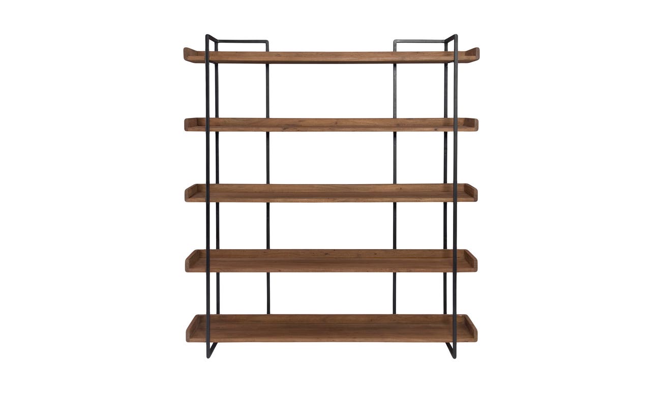 front view of Vancouver Bookshelf Large Light Brown luxury Bookcases & Standing Shelv