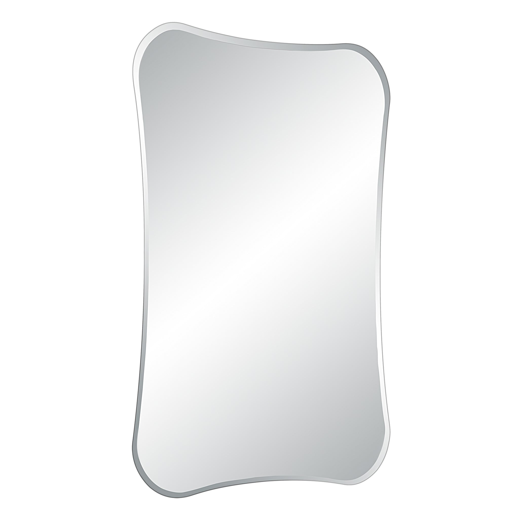 Kalmia Wall Mirror featuring a smooth, curved design and shiny finish