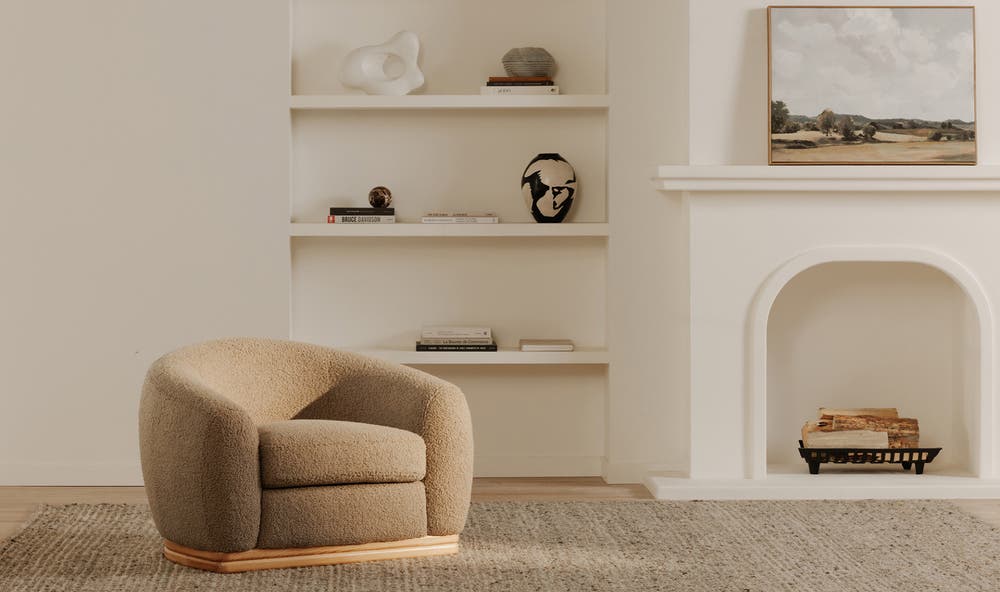 angle view of Marlowe Lounge Chair Taupe luxury Chair
