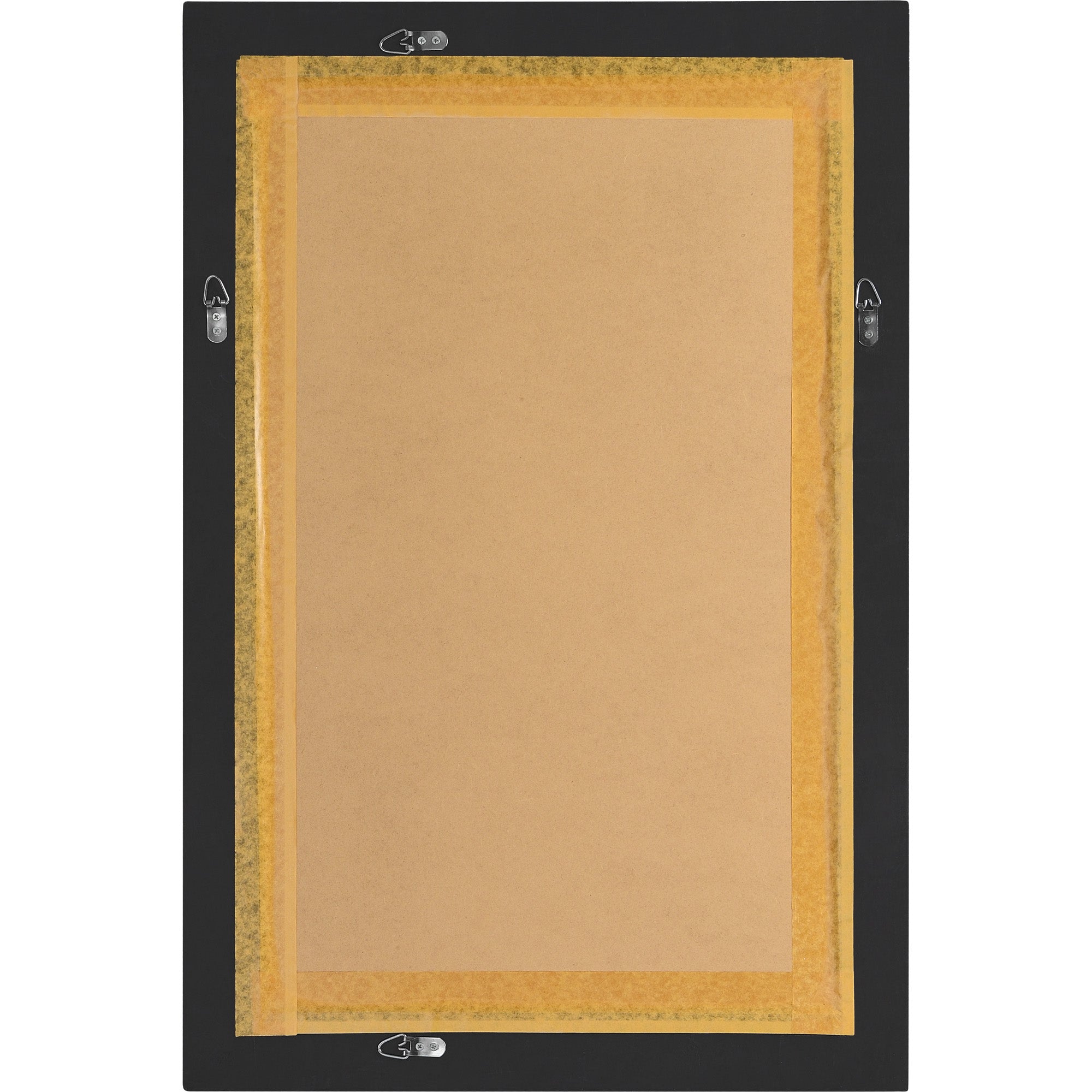 Back view of the Waterloo Wall Mirror showing a brown backing and mounting hardware.
