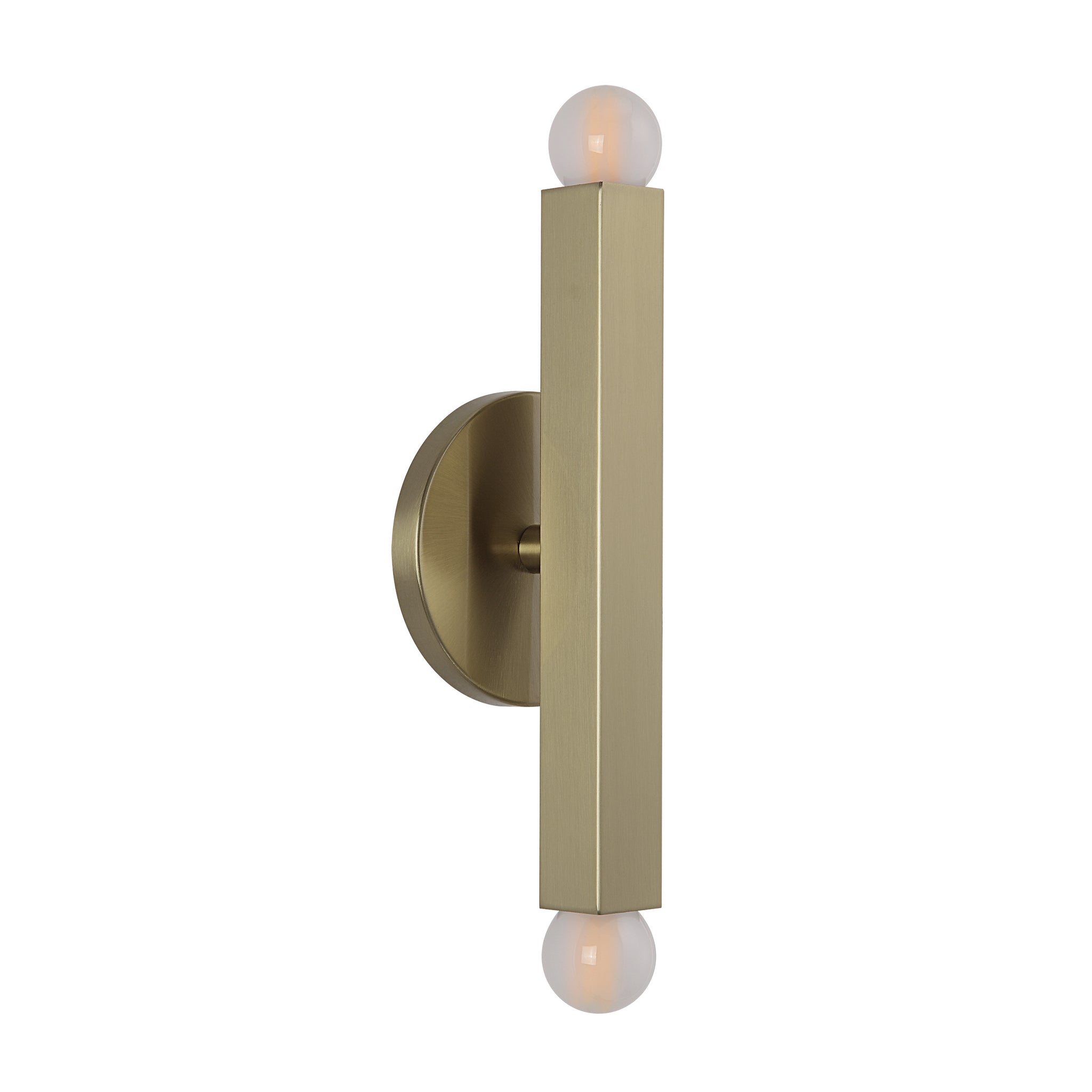 Kassie Wall Sconce featuring a vertical design with two globe lights and a round mount