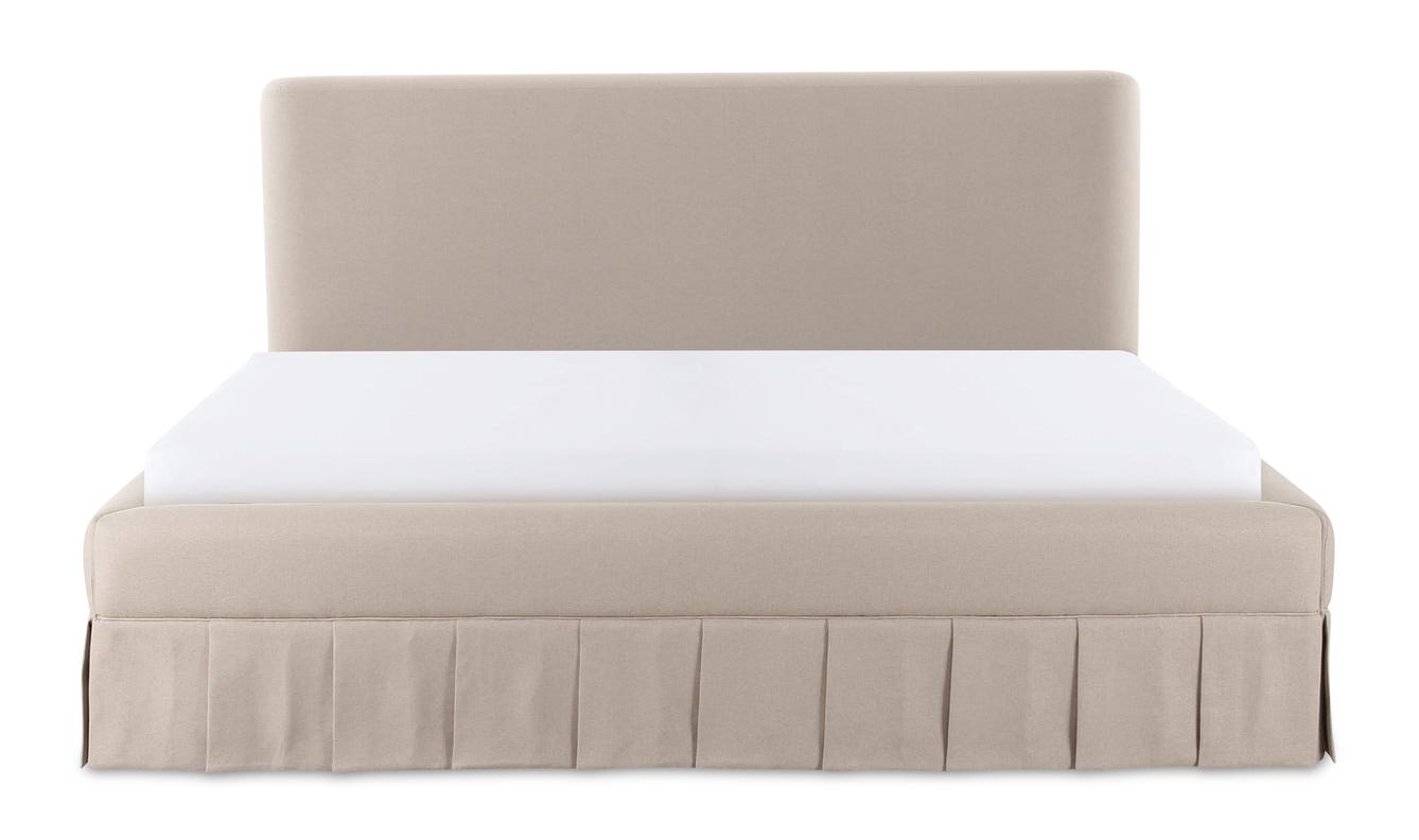 front view of Maren King Bed Beige luxury Beds & Bed Fram