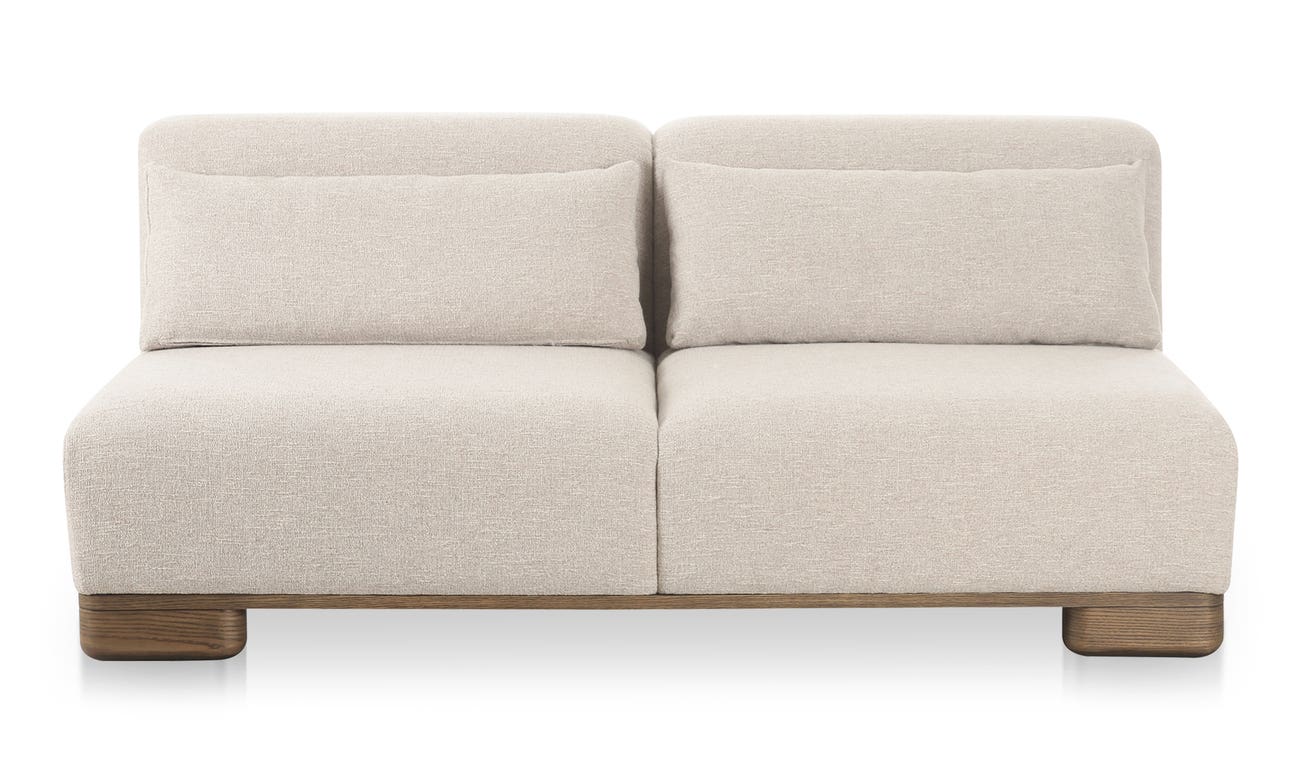 front view of June Sofa Oatmeal luxury Sofa