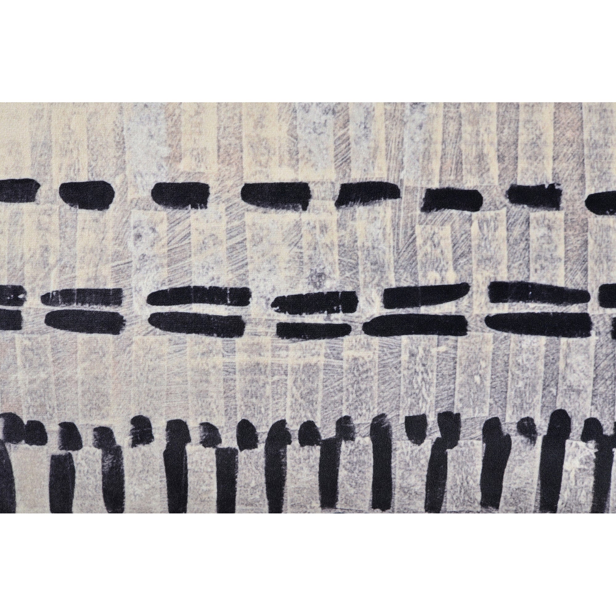 Close-up of Zitsa Indoor Pillow showcasing its abstract beige and black design