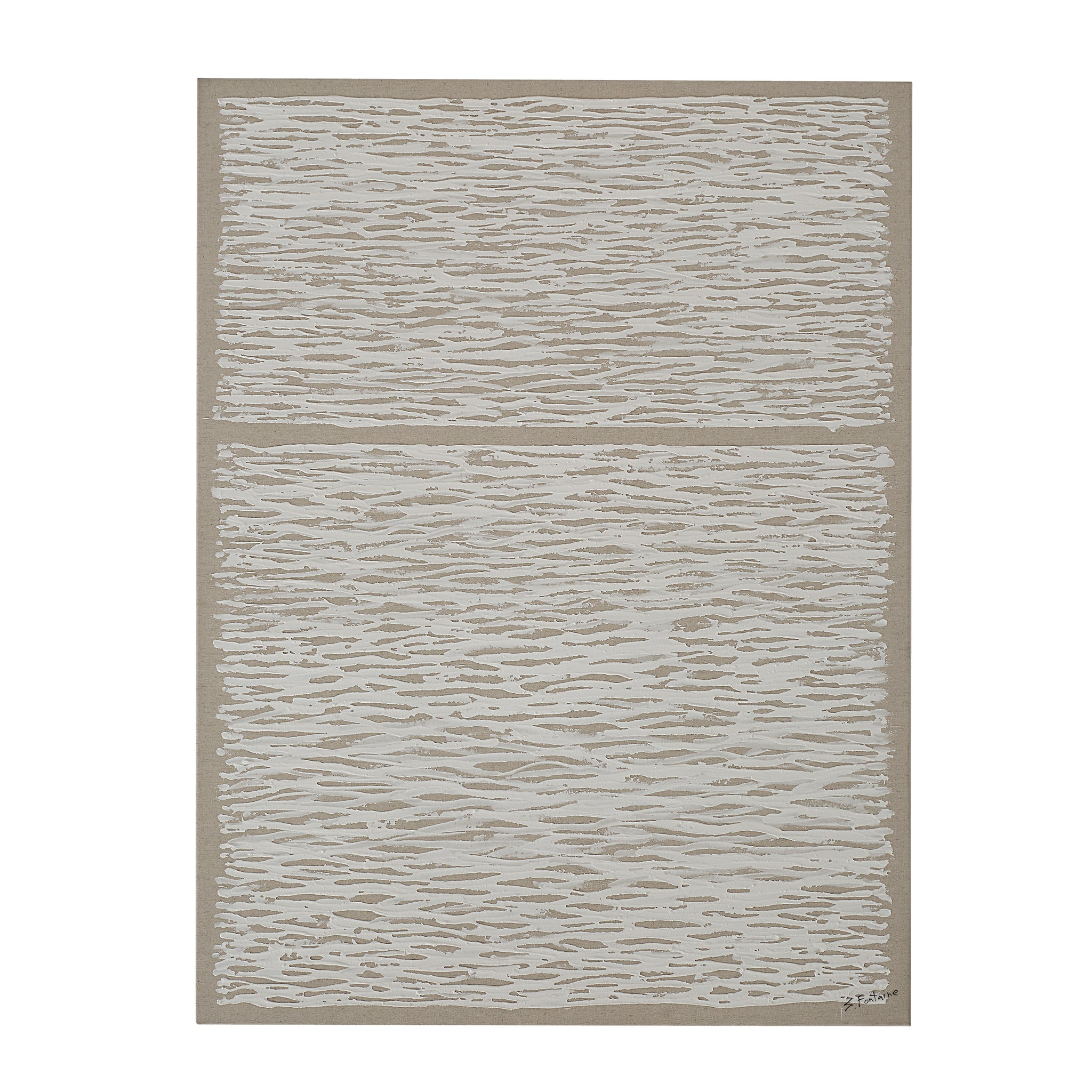 Chiari Canvas Art featuring a textured white pattern on a beige background