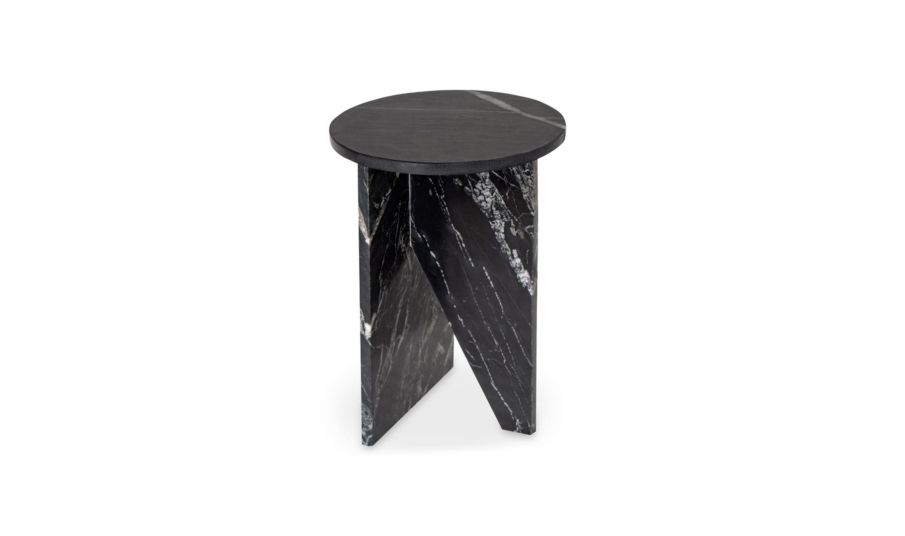 Mesa auxiliar Grace de mármol negro