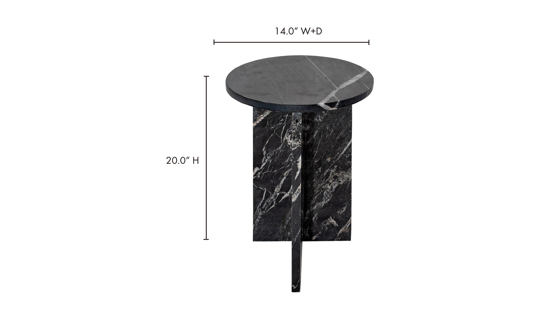Mesa auxiliar Grace de mármol negro
