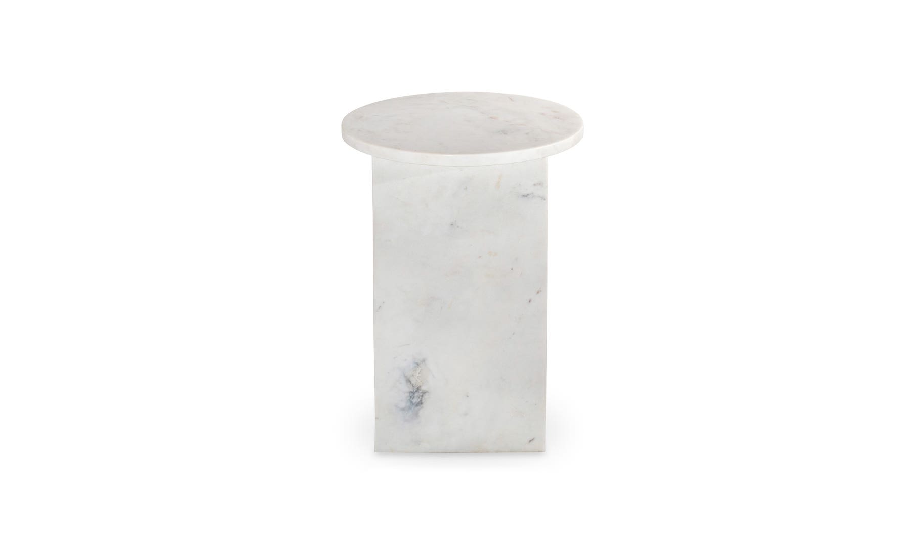 Mesa auxiliar Grace de mármol blanco