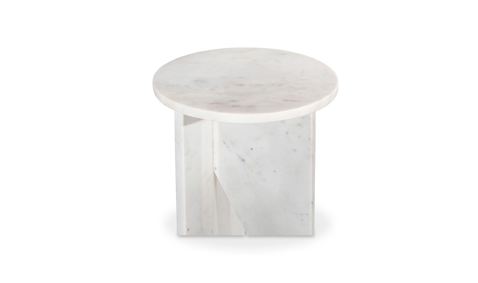 Mesa auxiliar Grace de mármol blanco