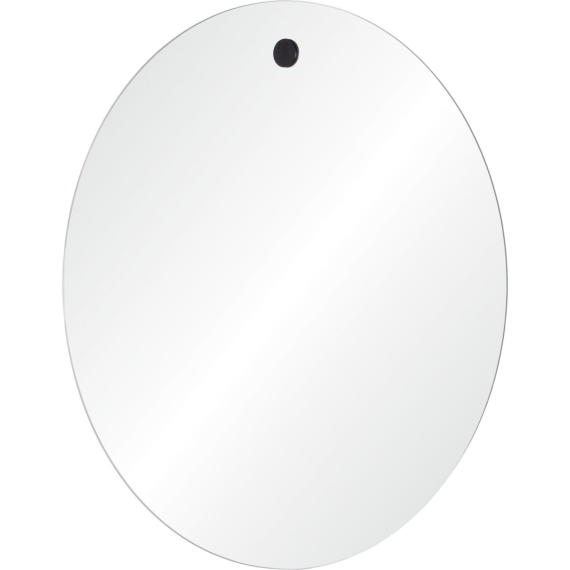 Zachary Wall Mirror with a round design and a black accent at the top.