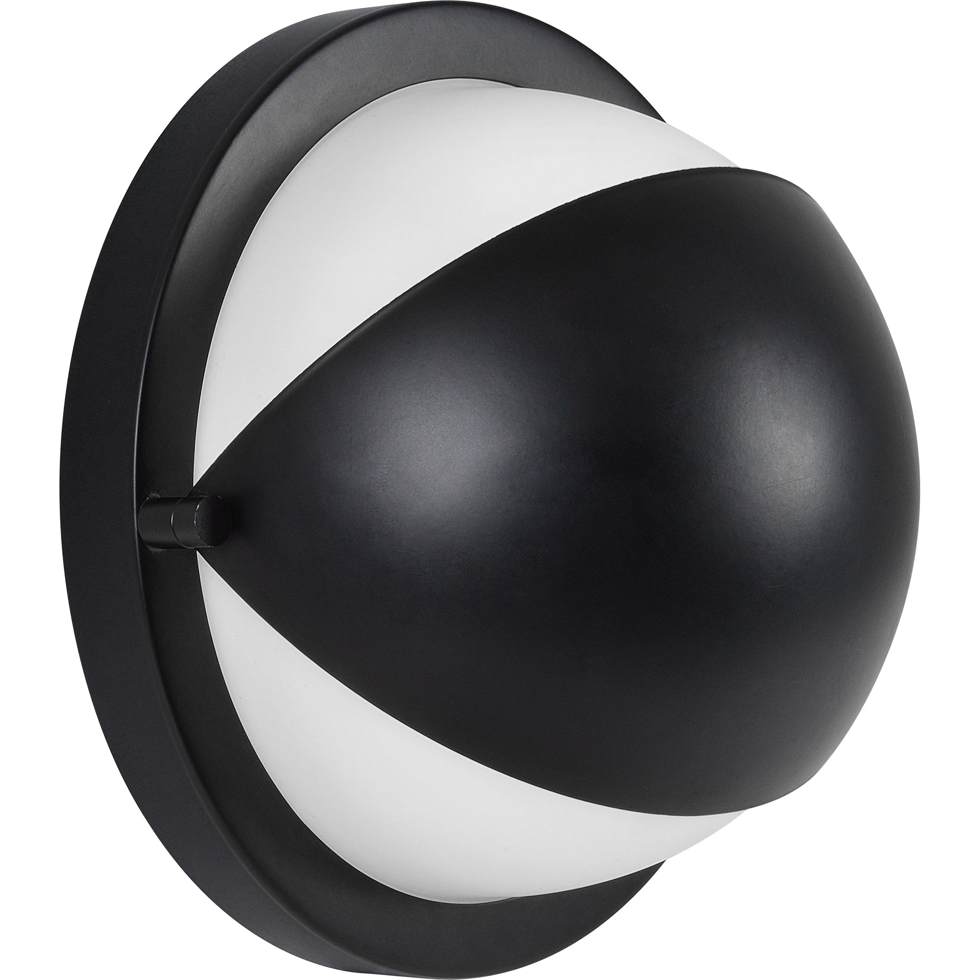 Raina Wall Sconce featuring a black and white design with a spherical shape