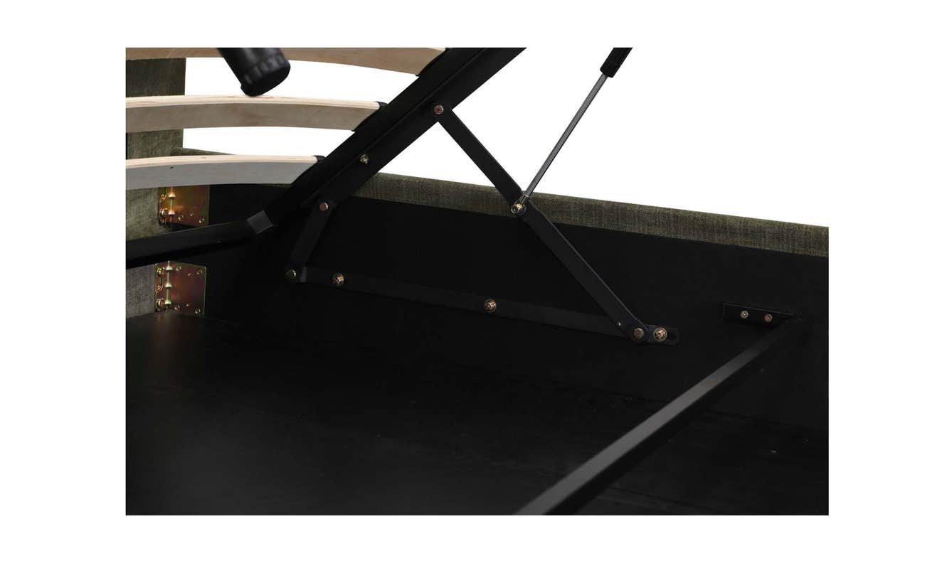 lifestyle view of Sebastion Queen Storage Bed Green luxury Beds & Bed Fram