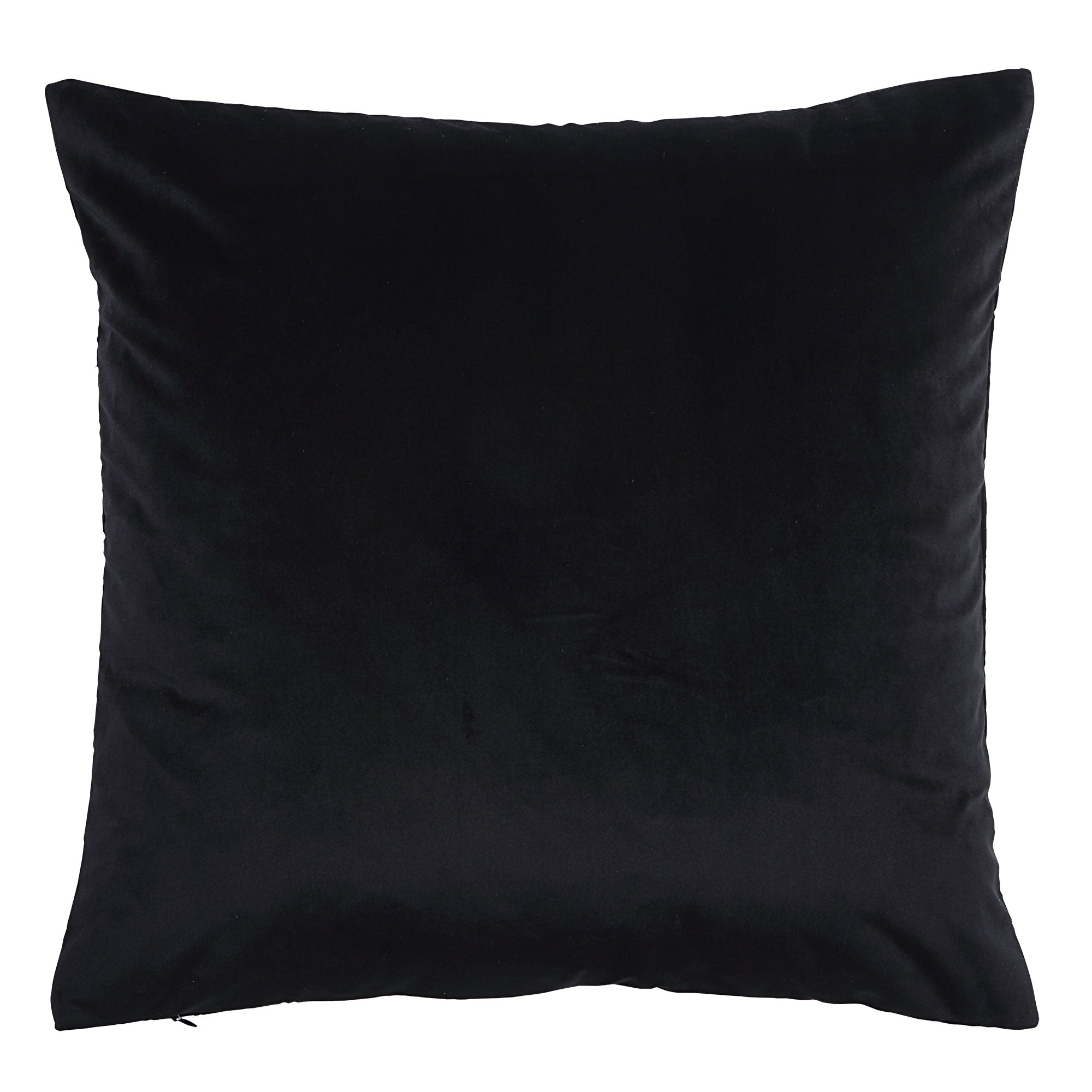 Diran Indoor Pillow in black, flat view with smooth surface