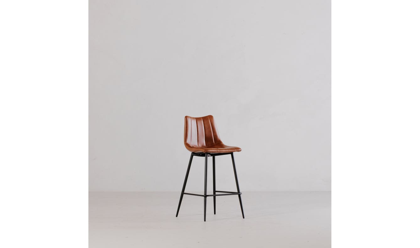 angle view of Alibi Counter Stool Brown Set of Two luxury Table & Bar Stool