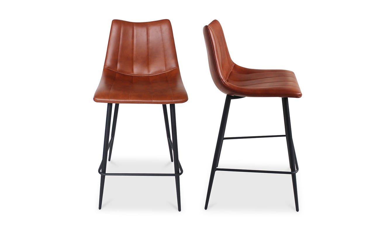 lifestyle view of Alibi Counter Stool Brown Set of Two luxury Table & Bar Stool