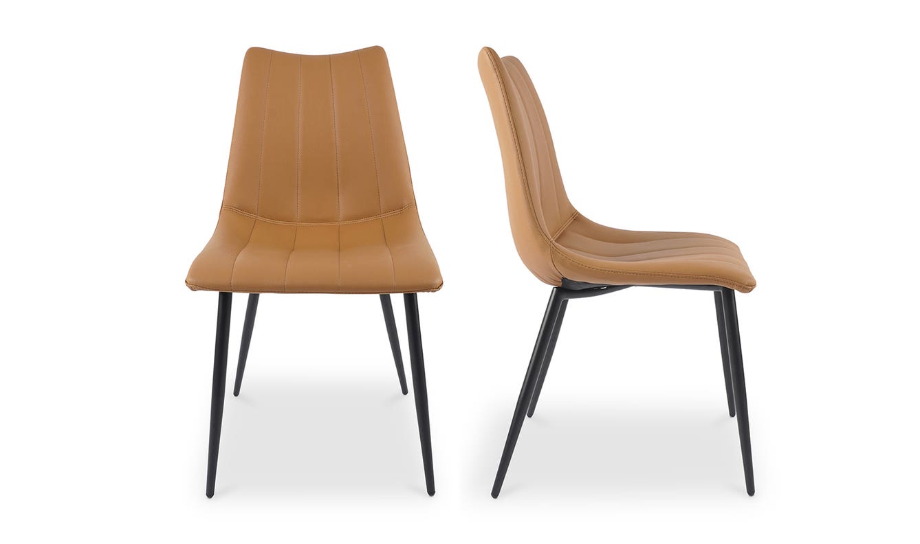 front view of Alibi Dining Chair Tan - Set Of Two luxury Chair