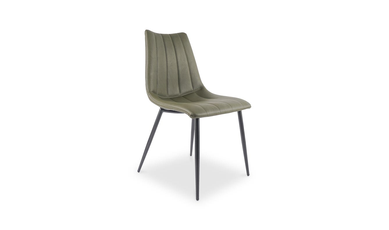 lifestyle view of Alibi Dining Chair Dark Green luxury Chair