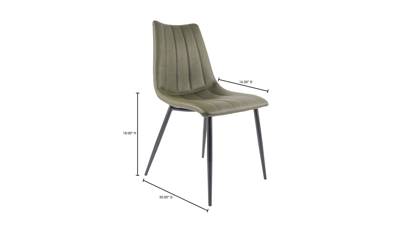 lifestyle view of Alibi Dining Chair Dark Green luxury Chair