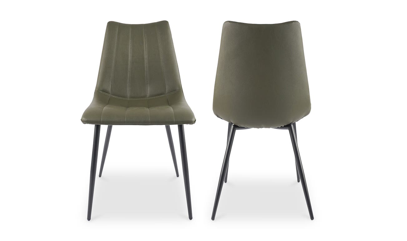 front view of Alibi Dining Chair Dark Green luxury Chair