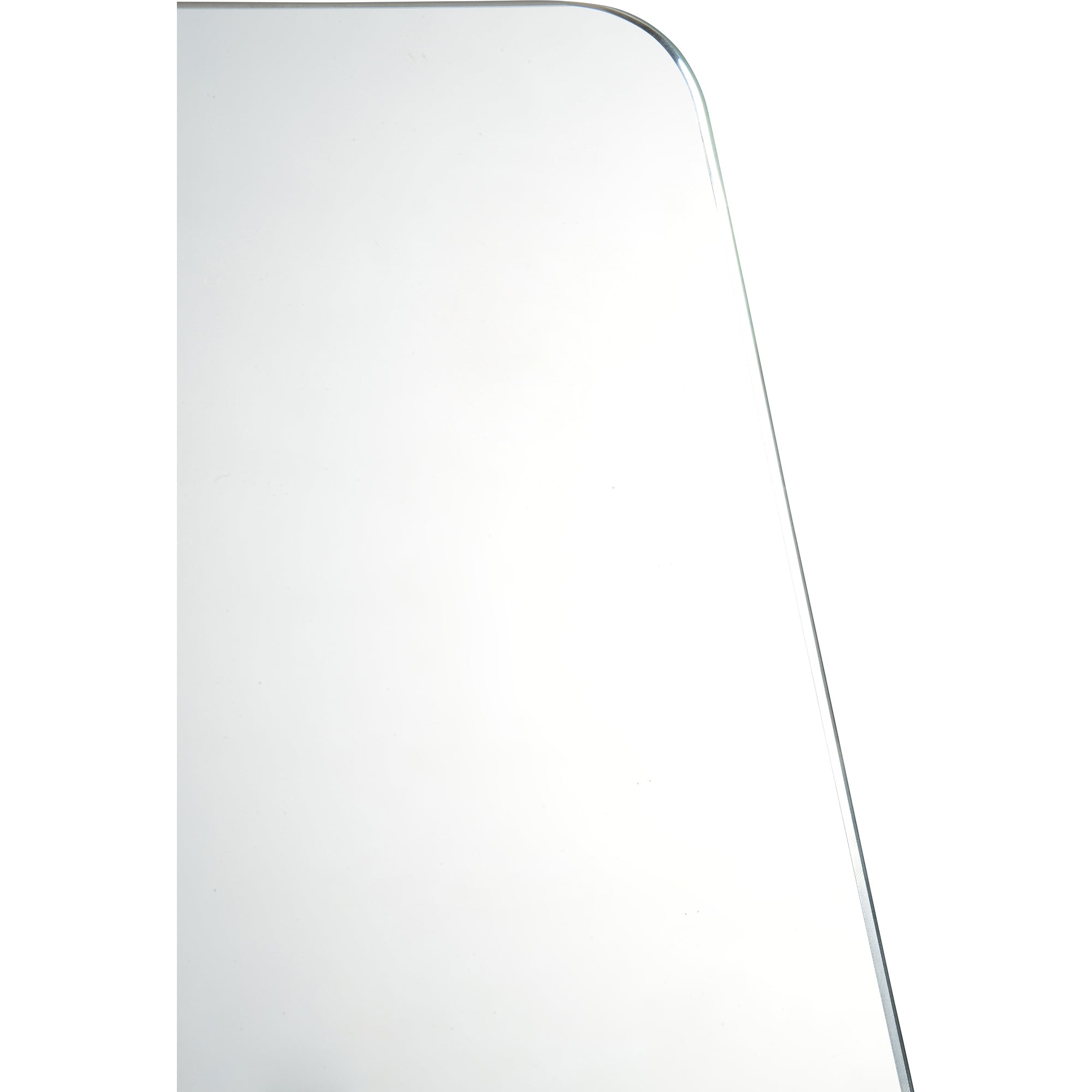 Close-up view of Switzer Wall Mirror showcasing its smooth edges and reflective surface
